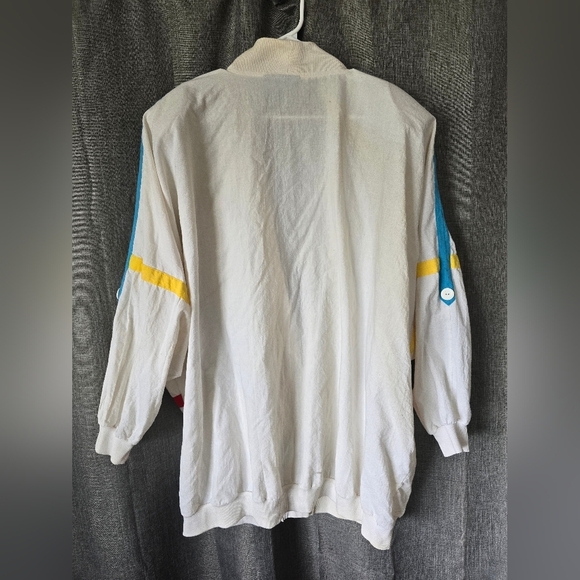 Vtg 80s Komitor White Dolman Slv Drop Waist Cardigan Top Plus Size 32W - Picture 4 of 6